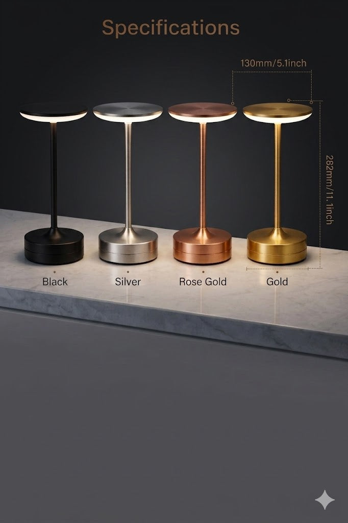 LED Desktop Light Rechargeable Touch Table Lamp Portable for Bedroom & Desk