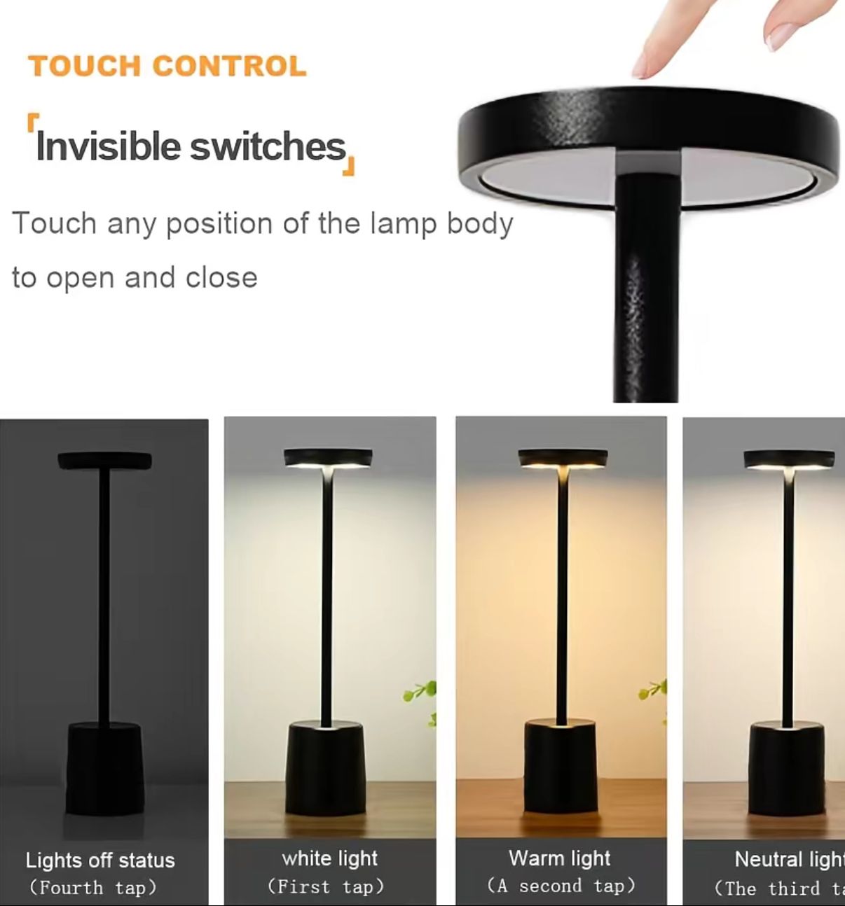 Lumora Glow — Rechargeable LED Touch Table Lamp for Bedroom, Desk & Bedside
