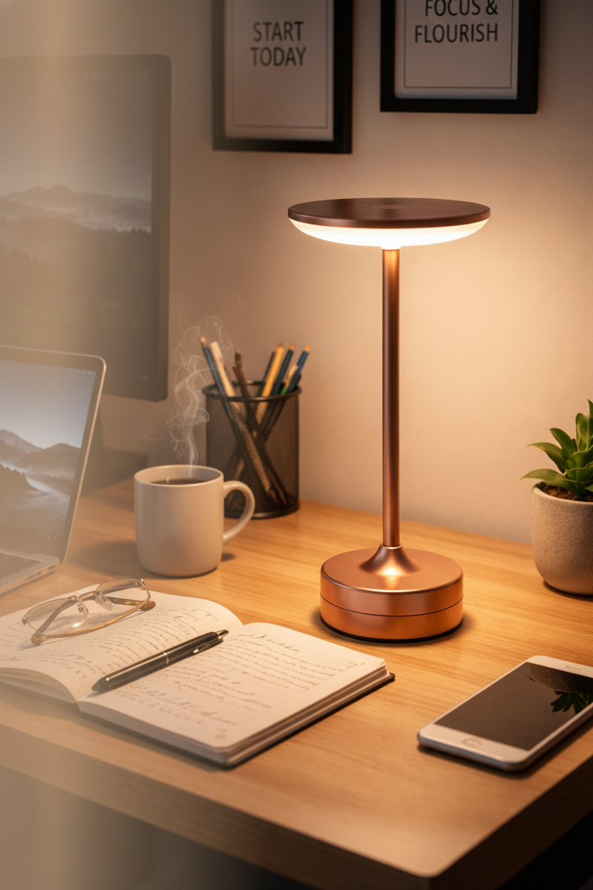 LED Desktop Light Rechargeable Touch Table Lamp Portable for Bedroom & Desk