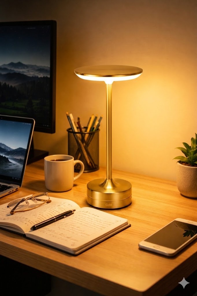LED Desktop Light Rechargeable Touch Table Lamp Portable for Bedroom & Desk